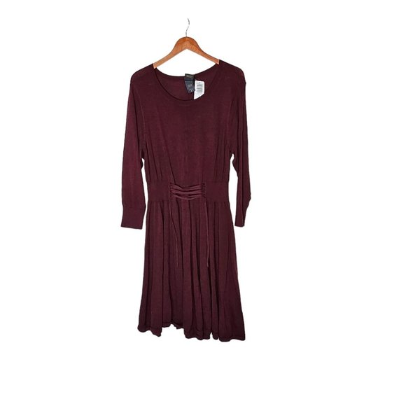 TORRID Outlander Burgundy Lace Waist Sweater Dress Plus size 2X NWT - Picture 14 of 14